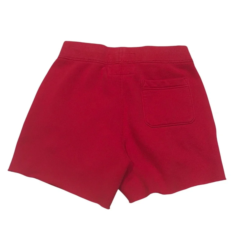 Abercrombie & Fitch Mens XS Red Fleece Sweat Shorts Varsity Logo Crest AF XS